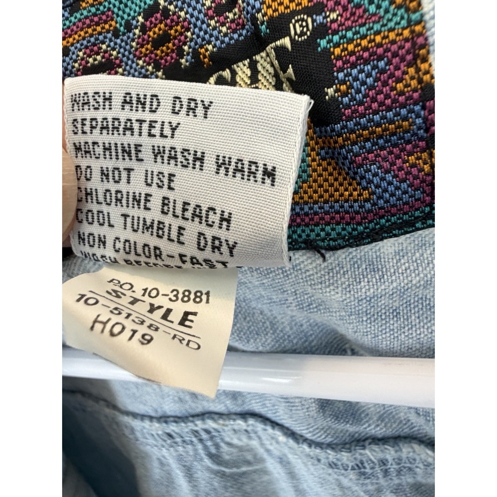 Jordache Vintage NWT Light Wash Denim Button Down Shirt 90's Western Size Small - Picture 6 of 9